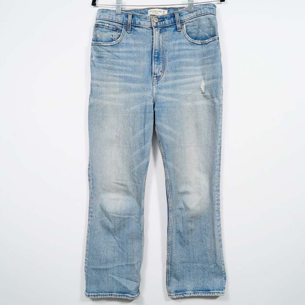 Abercrombie & Fitch The Kick Flare Jeans 30x27 Ultra High Rise Distressed